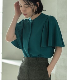 OPAQUE.CLIP | フレアスリーブ バンドカラーブラウス【イージーケア/洗濯機洗い可】(シャツ/ブラウス)
