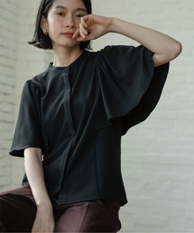 OPAQUE.CLIP | フレアスリーブ バンドカラーブラウス【イージーケア/洗濯機洗い可】(シャツ/ブラウス)