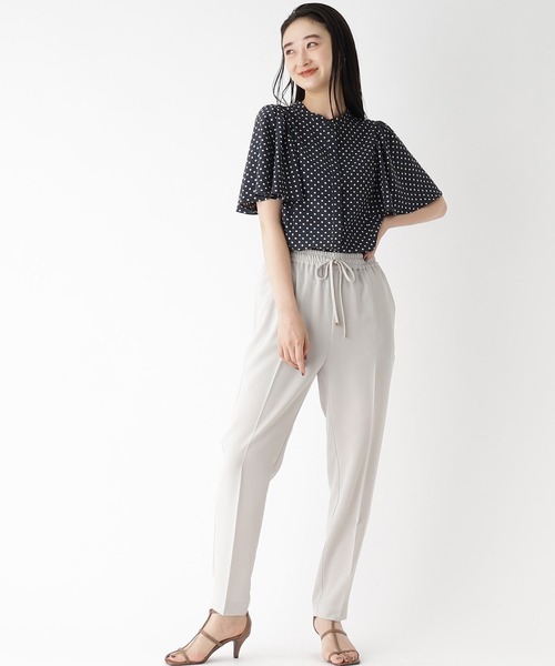 OPAQUE.CLIP（オペークドットクリップ）の「◆フレアスリーブ バンドカラーブラウス【イージーケア/洗濯機洗い可】（シャツ/ブラウス・レディース・ホワイト系3/ブラック/ネイビー系/グリーン・38/42/40）」の18枚目の写真