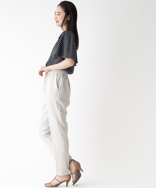 OPAQUE.CLIP（オペークドットクリップ）の「◆フレアスリーブ バンドカラーブラウス【イージーケア/洗濯機洗い可】（シャツ/ブラウス・レディース・ホワイト系3/ブラック/ネイビー系/グリーン・38/42/40）」の19枚目の写真