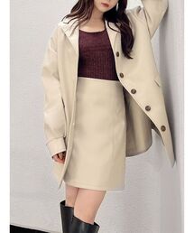 シンセティックレザーミニスカート【セットアップ着用可能】