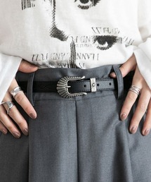 RAGEBLUE | Vintage buckle leather western embroidery belt/ヴィンテージバックル/レザーウエスタン刺繍ベルト(ベルト)