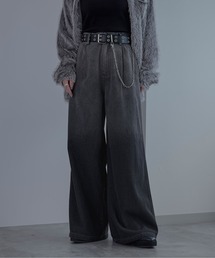 グラデーションデニムワイドパンツ/セットアップ対応