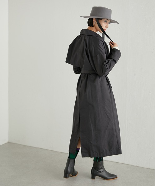 ear PAPILLONNER(イアパピヨネ)の「3WAYトレンチコート【SUM1 STYLE(スミスタイル)】(トレンチコート・レディース・ブラック/キャメル・FREE)」の4枚目の写真