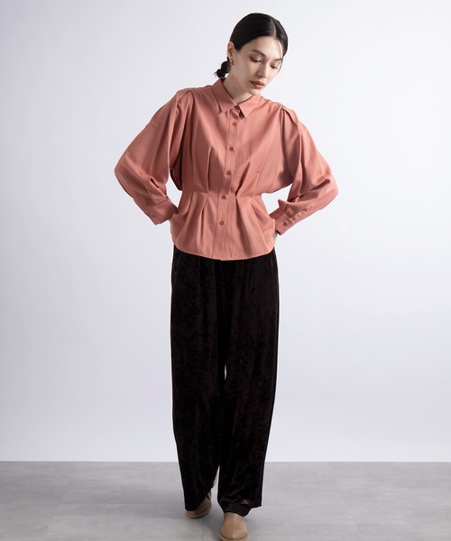 SETUP7（セットアップセブン）の「24SS♪ 雑誌 SWEET 掲載アイテム【SETUP7】クラシカルウエストギャザーシャツ　ショート丈（シャツ/ブラウス・レディース・ピンク/グレイッシュベージュ/アイボリー・M/S）」の20枚目の写真