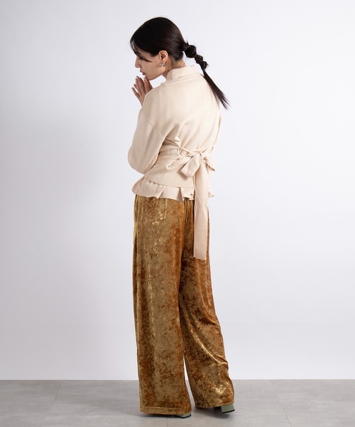 SETUP7（セットアップセブン）の「24SS♪ 雑誌 SWEET 掲載アイテム【SETUP7】クラシカルウエストギャザーシャツ　ショート丈（シャツ/ブラウス・レディース・ピンク/グレイッシュベージュ/アイボリー・M/S）」の6枚目の写真