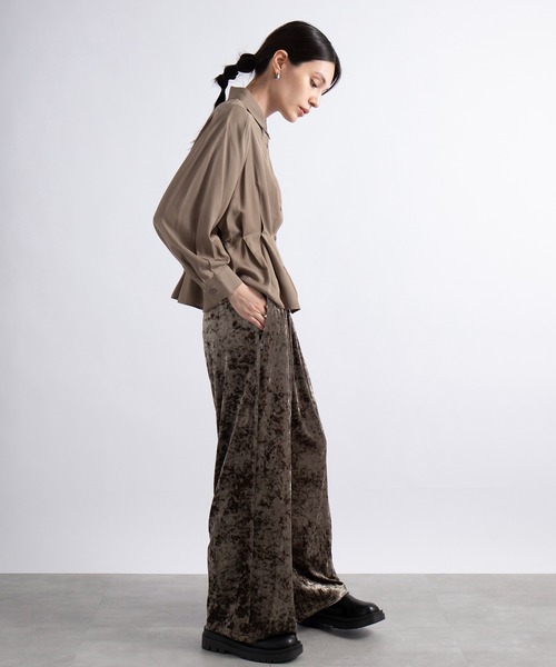 SETUP7（セットアップセブン）の「24SS♪ 雑誌 SWEET 掲載アイテム【SETUP7】クラシカルウエストギャザーシャツ　ショート丈（シャツ/ブラウス・レディース・ピンク/グレイッシュベージュ/アイボリー・M/S）」の16枚目の写真