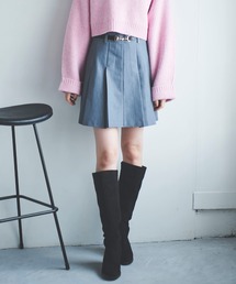 ベルト付きプリーツスカショーパン