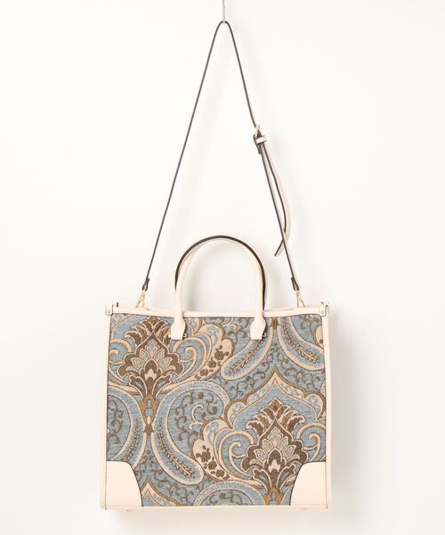 U（ユー）の「ペイズリー ジュリアングル トートバッグ Lサイズ A4対応（トートバッグ・レディース・ブルー/ベージュ/グリーン系その他/クリーム・FREE）」の11枚目の写真
