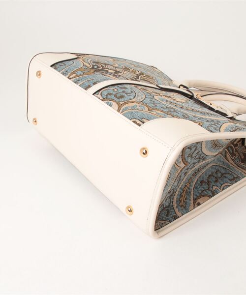 U（ユー）の「ペイズリー ジュリアングル トートバッグ Lサイズ A4対応（トートバッグ・レディース・ブルー/ベージュ/グリーン系その他/クリーム・FREE）」の13枚目の写真
