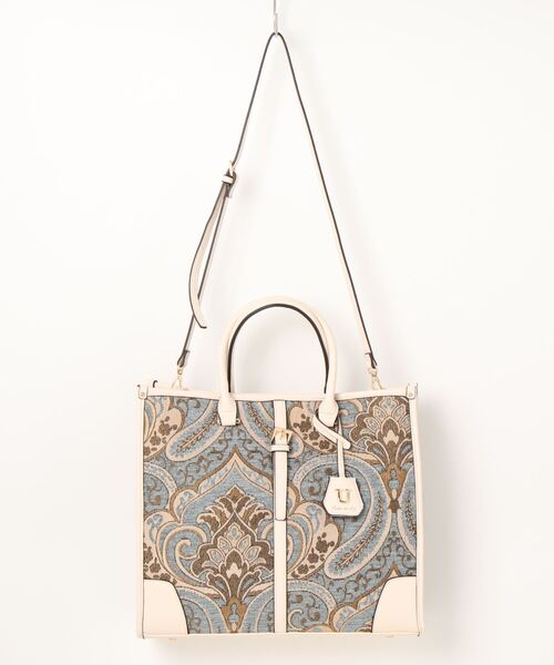 U（ユー）の「ペイズリー ジュリアングル トートバッグ Lサイズ A4対応（トートバッグ・レディース・ブルー/ベージュ/グリーン系その他/クリーム・FREE）」の12枚目の写真