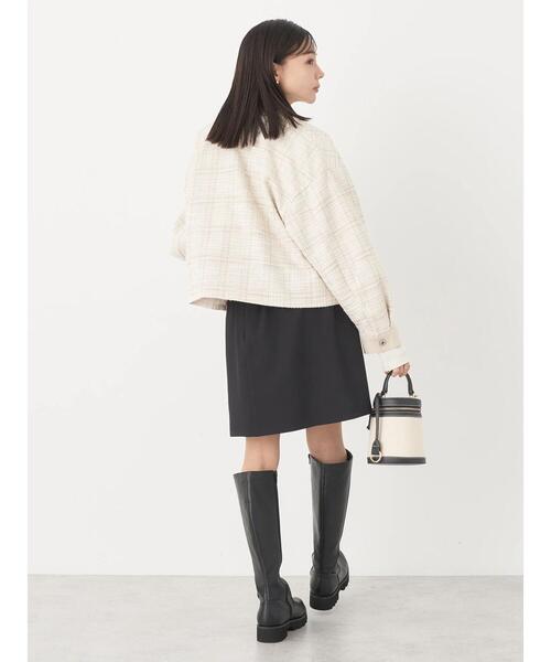 earth music&ecology（アースミュージックアンドエコロジー）の「ツイードジャケット(check)（ノーカラージャケット・レディース・アイボリー・FREE）」の8枚目の写真