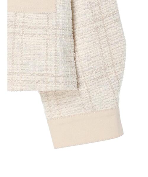 earth music&ecology（アースミュージックアンドエコロジー）の「ツイードジャケット(check)（ノーカラージャケット・レディース・アイボリー・FREE）」の15枚目の写真