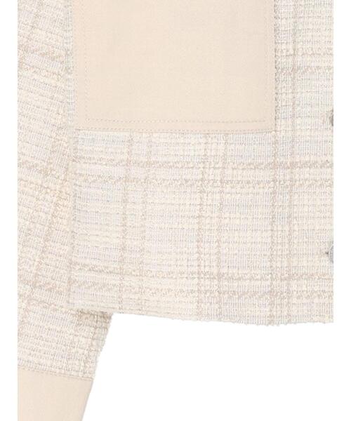 earth music&ecology（アースミュージックアンドエコロジー）の「ツイードジャケット(check)（ノーカラージャケット・レディース・アイボリー・FREE）」の16枚目の写真