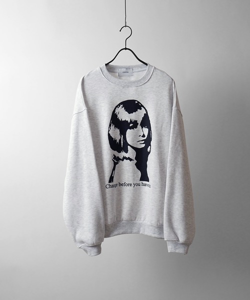 Confirm(コンファーム)の「ワンポイントロゴ / フォトプリント / Shadowガールプリント ビッグシルエット 裏起毛プルオーバースウェット ユニセックス【Confirm】(スウェット・メンズ・ホワイト/ブラック/杢グレー/ホワイト系その他/ブラック系その他/グレー系その他/ブラック系その他2/グレー系その他2/グレー系2・M/L)」の14枚目の写真
