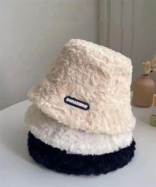 Ritzy（リッツィー）の「もこもこ ワンポイントプレートバケットハット（ハンチング/ベレー帽・レディース・ベージュ/ホワイト/ブラック・FREE）」の8枚目の写真