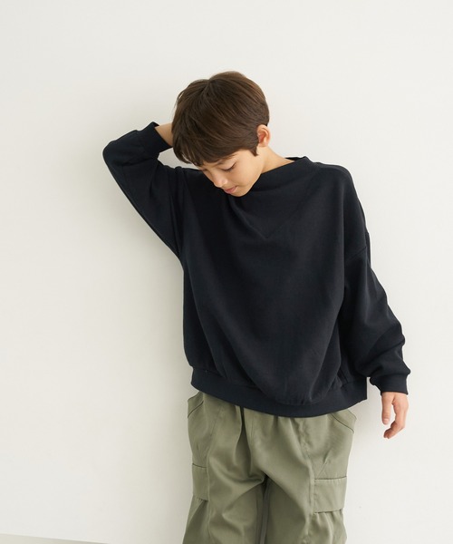 coca（coca）（コカ）の「キッズ　裏毛V切替タートルネックプルオーバー（スウェット・キッズ・マスタード/ブラック・110/120/130/140）」の6枚目の写真