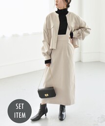 quaranciel:〈手洗い可能〉ツイル シャツ & ジャンパースカート セット 2