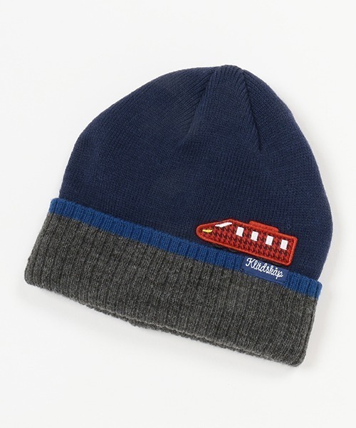 kladskap（クレードスコープ）の「電車ワッペン配色ニット帽（ニットキャップ/ビーニー・キッズ・マスタード/ネイビー・FREE）」の7枚目の写真