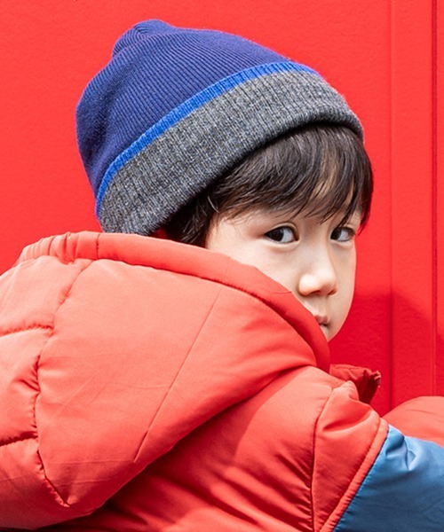 kladskap（クレードスコープ）の「電車ワッペン配色ニット帽（ニットキャップ/ビーニー・キッズ・マスタード/ネイビー・FREE）」の16枚目の写真