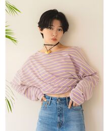 Ungrid | ボートネックボーダーロングスリーブTee(Tシャツ/カットソー)