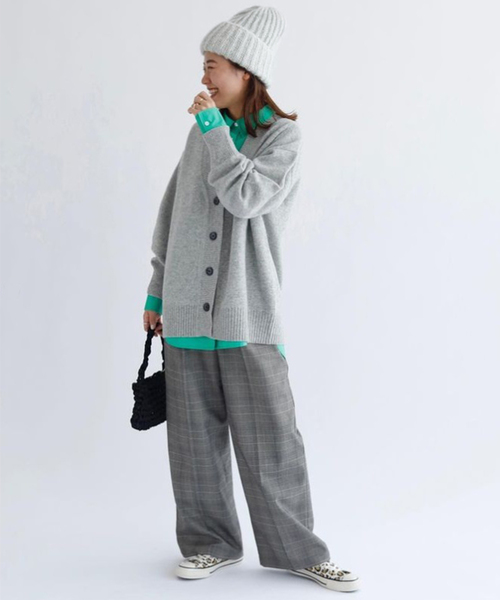 Santelli Francesca(サンテッリフランチェスカ)の「【Santelli Francesca/サンテッリフランチェスカ】Mix Knit Cap:ニットキャップ(ハット・レディース・ブラック/ライトグレー/ブラウン・FREE)」の10枚目の写真