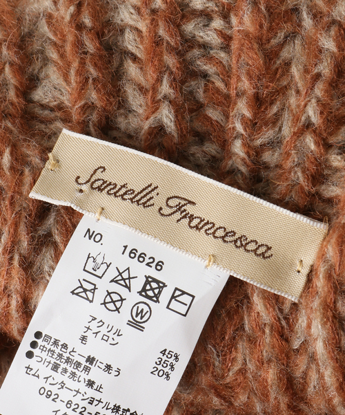 Santelli Francesca(サンテッリフランチェスカ)の「【Santelli Francesca/サンテッリフランチェスカ】Mix Knit Cap:ニットキャップ(ハット・レディース・ブラック/ライトグレー/ブラウン・FREE)」の19枚目の写真