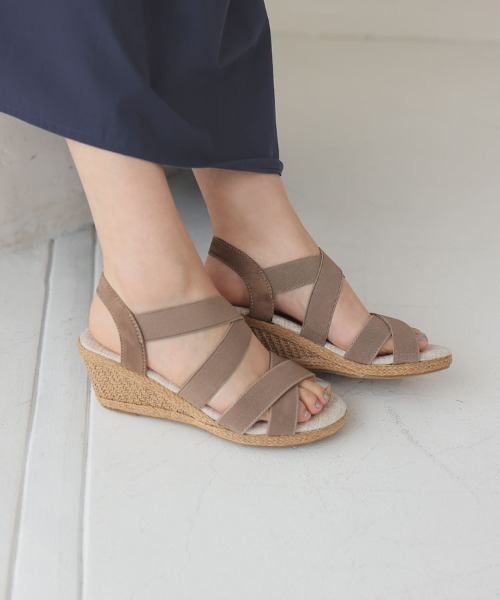 DONOBAN（ドノバン）の「【美脚！ラクに歩けてスタイルアップ】クロスゴムジュートサンダル（サンダル・レディース・ブラウン/ブラック/シルバー/グレイッシュベージュ・XL/L/M/S）」の3枚目の写真