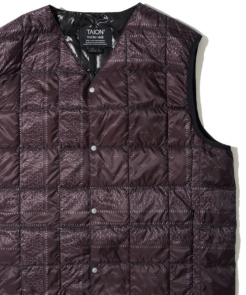 TAION（タイオン）の「【TAION / タイオン】V NECK BUTTON DOWN VEST / インナーダウンベスト TAION-001（ダウンベスト・メンズ・ブラック/グレー/サンドベージュ/ネイビー/チャコールグレー/カーキ/セージグリーン/その他/カモフラージュ/その他2/その他1・X-LARGE/MEDIUM/LARGE/XX-LARGE/SMALL）」の8枚目の写真