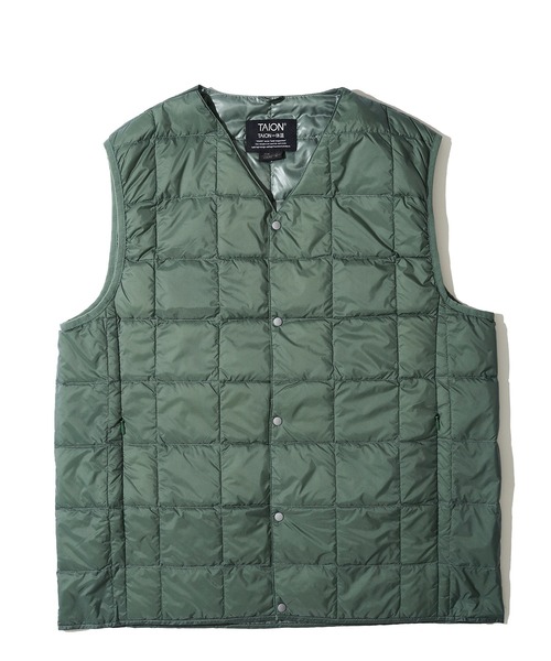 TAION（タイオン）の「【TAION / タイオン】V NECK BUTTON DOWN VEST / インナーダウンベスト TAION-001（ダウンベスト・メンズ・ブラック/グレー/サンドベージュ/ネイビー/チャコールグレー/カーキ/セージグリーン/その他/カモフラージュ/その他2/その他1・X-LARGE/MEDIUM/LARGE/XX-LARGE/SMALL）」の22枚目の写真