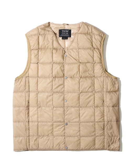 TAION（タイオン）の「【TAION / タイオン】V NECK BUTTON DOWN VEST / インナーダウンベスト TAION-001（ダウンベスト・メンズ・ブラック/グレー/サンドベージュ/ネイビー/チャコールグレー/カーキ/セージグリーン/その他/カモフラージュ/その他2/その他1・X-LARGE/MEDIUM/LARGE/XX-LARGE/SMALL）」の18枚目の写真