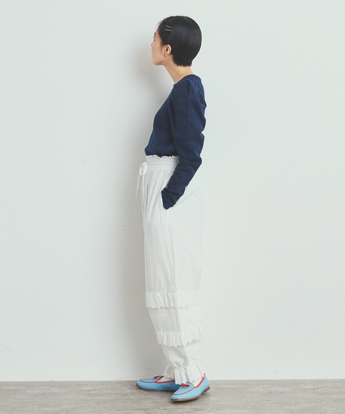 CHILD WOMAN（チャイルドウーマン）の「☆花メッシュジャガード BIGパフ袖プルオーバー（Tシャツ/カットソー・レディース・アイボリー/ピンク/パープル/ネイビー・FREE）」の17枚目の写真