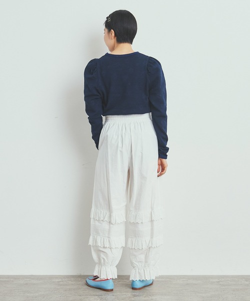 CHILD WOMAN（チャイルドウーマン）の「☆花メッシュジャガード BIGパフ袖プルオーバー（Tシャツ/カットソー・レディース・アイボリー/ピンク/パープル/ネイビー・FREE）」の18枚目の写真