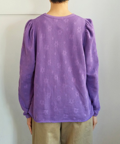 CHILD WOMAN（チャイルドウーマン）の「☆花メッシュジャガード BIGパフ袖プルオーバー（Tシャツ/カットソー・レディース・アイボリー/ピンク/パープル/ネイビー・FREE）」の21枚目の写真