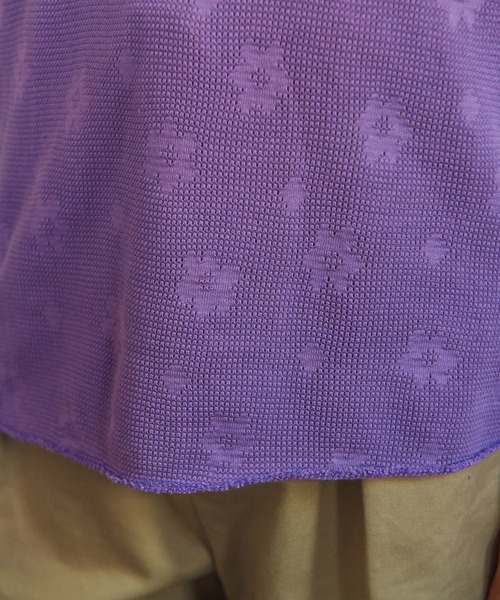 CHILD WOMAN（チャイルドウーマン）の「☆花メッシュジャガード BIGパフ袖プルオーバー（Tシャツ/カットソー・レディース・アイボリー/ピンク/パープル/ネイビー・FREE）」の13枚目の写真