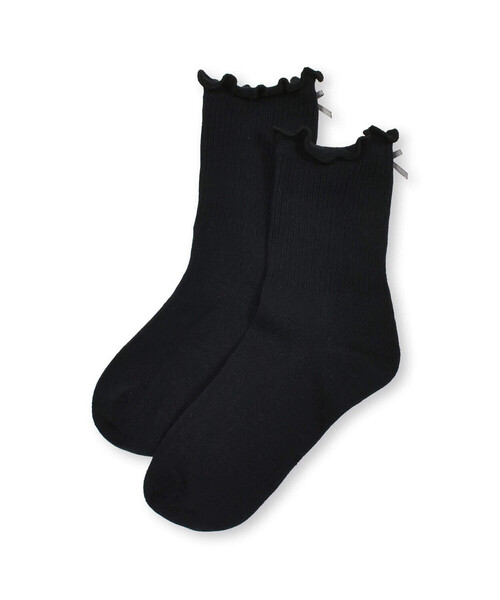 BeBe Petits Pois Vert（ベベプチポワヴェール）の「【店舗限定】メロウリボンソックス(15~24cm)（ソックス/靴下・キッズ・ホワイト/ブラック・L/M/XL）」の8枚目の写真