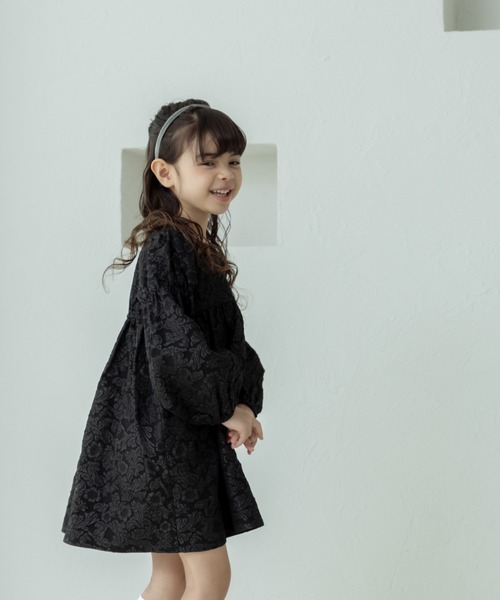 pairmanon（ペアマノン）の「ふくれジャガード ボリューム袖 花柄ワンピース（ワンピース・キッズ・ピンク/ブラック/アイボリー/ブラック系その他/グリーン系その他・120/140/100/90/110/130/150）」の19枚目の写真