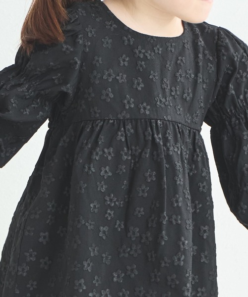 pairmanon（ペアマノン）の「ふくれジャガード ボリューム袖 花柄ワンピース（ワンピース・キッズ・ピンク/ブラック/アイボリー/ブラック系その他/グリーン系その他・120/140/100/90/110/130/150）」の10枚目の写真