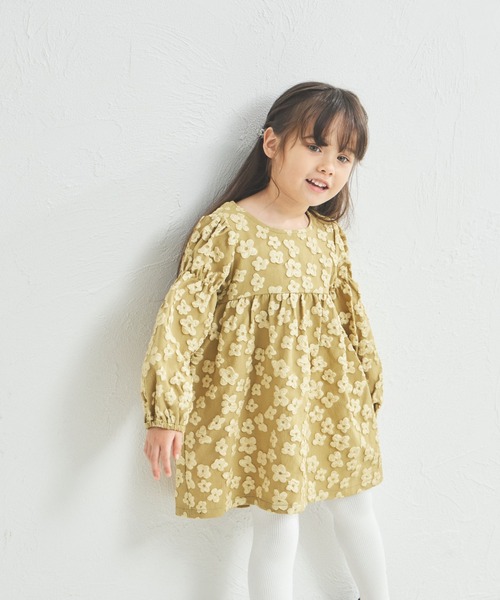 pairmanon（ペアマノン）の「ふくれジャガード ボリューム袖 花柄ワンピース（ワンピース・キッズ・ピンク/ブラック/アイボリー/ブラック系その他/グリーン系その他・120/140/100/90/110/130/150）」の14枚目の写真