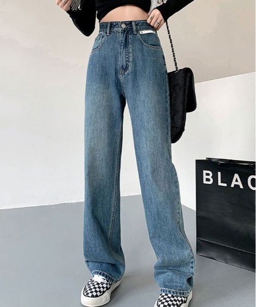 2025年激安 セール】タグ パンツ（デニムパンツ デニム ストレート ロゴ ボトムス・スパッツ