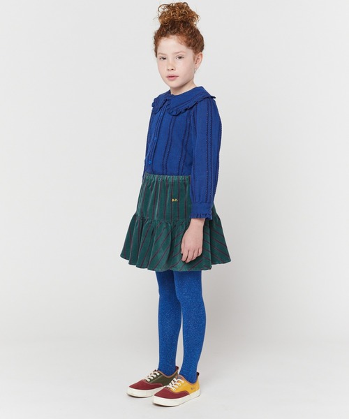 BOBO CHOSES(ボボショーズ)の「B.C STRIPED RUFFLE SKIRT(スカート・キッズ・ダークオリーブ・4-5Y/2-3Y)」の3枚目の写真
