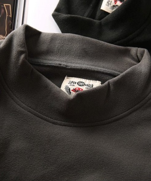 裏起毛フリース モックネック ゴルフトップス（Tシャツ