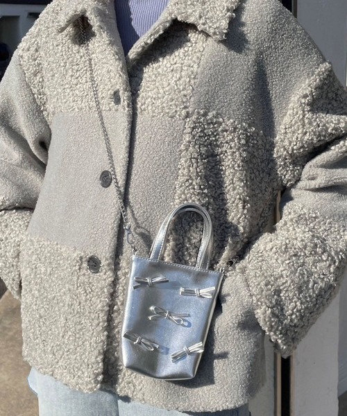 Me%（ミィパーセント）の「リボンポーチショルダー 103419（ショルダーバッグ・レディース・ブラック/シルバー・FREE）」の15枚目の写真