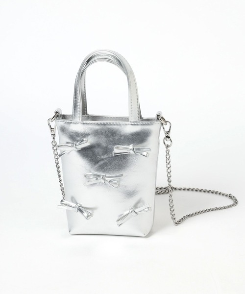 Me%（ミィパーセント）の「リボンポーチショルダー 103419（ショルダーバッグ・レディース・ブラック/シルバー・FREE）」の19枚目の写真