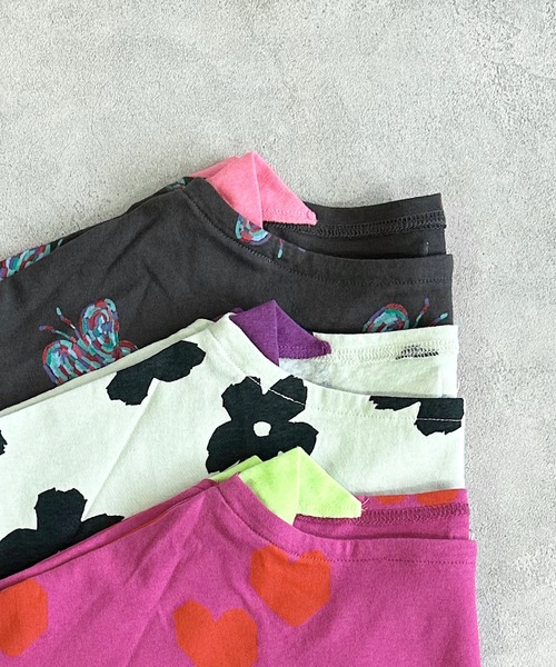 HOGAN RANCH WEAR（ホーガンランチウエア）の「ソウガラフレアスリーブカットソー（80～150cm）（Tシャツ/カットソー・キッズ・ピンク/ライトグリーン/チャコール・100/110/120/130/140/150/80/90）」の5枚目の写真