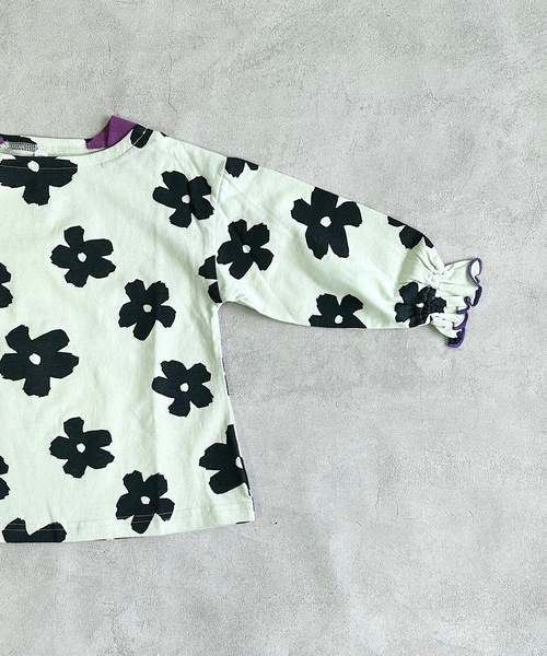 HOGAN RANCH WEAR（ホーガンランチウエア）の「ソウガラフレアスリーブカットソー（80～150cm）（Tシャツ/カットソー・キッズ・ピンク/ライトグリーン/チャコール・100/110/120/130/140/150/80/90）」の12枚目の写真