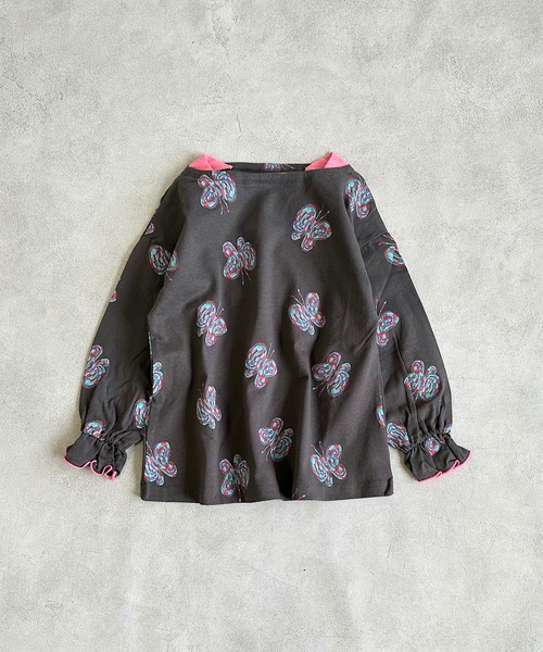 HOGAN RANCH WEAR（ホーガンランチウエア）の「ソウガラフレアスリーブカットソー（80～150cm）（Tシャツ/カットソー・キッズ・ピンク/ライトグリーン/チャコール・100/110/120/130/140/150/80/90）」の10枚目の写真