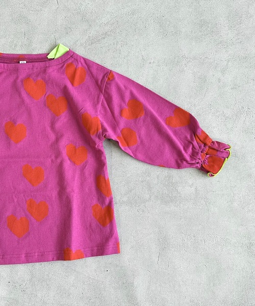 HOGAN RANCH WEAR（ホーガンランチウエア）の「ソウガラフレアスリーブカットソー（80～150cm）（Tシャツ/カットソー・キッズ・ピンク/ライトグリーン/チャコール・100/110/120/130/140/150/80/90）」の7枚目の写真