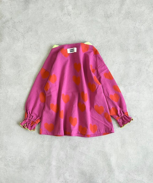 HOGAN RANCH WEAR（ホーガンランチウエア）の「ソウガラフレアスリーブカットソー（80～150cm）（Tシャツ/カットソー・キッズ・ピンク/ライトグリーン/チャコール・100/110/120/130/140/150/80/90）」の4枚目の写真