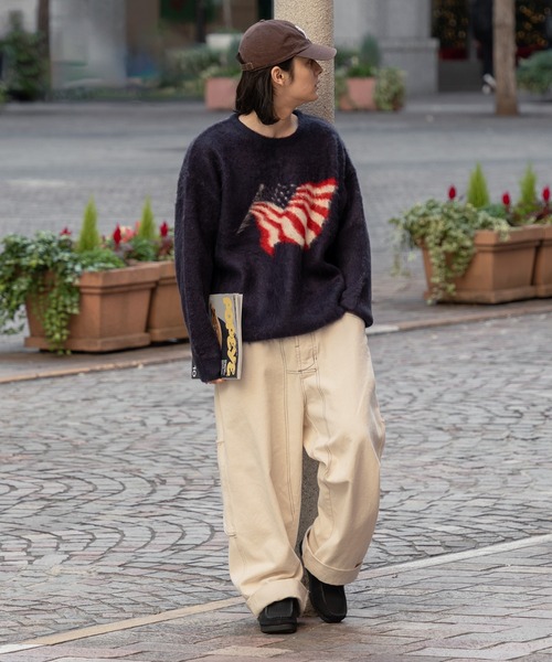 kutir（クティール）の「フラッグシャギーBIGニット（ニット/セーター・メンズ・ネイビー/ブラック・MEDIUM/LARGE）」の21枚目の写真